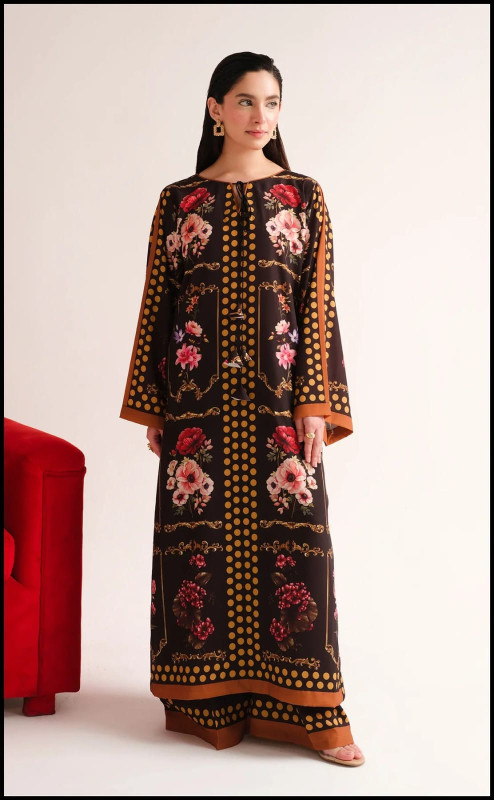 FRONT AND BACK PRINTED LONG SHIRT WITH PRINTED FLAPPER 2 PEACE DRESS