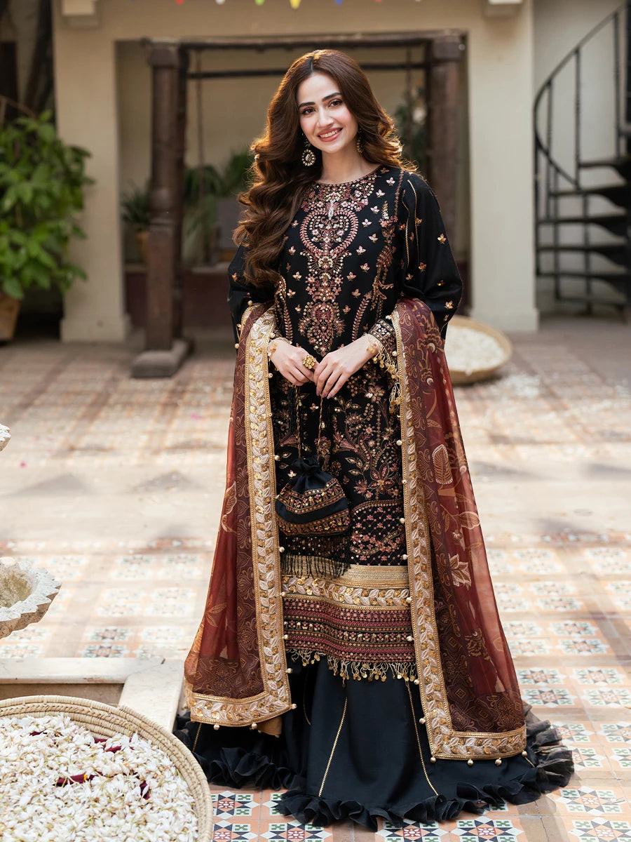 3PC Unstitched Festive Embroidered Suit
