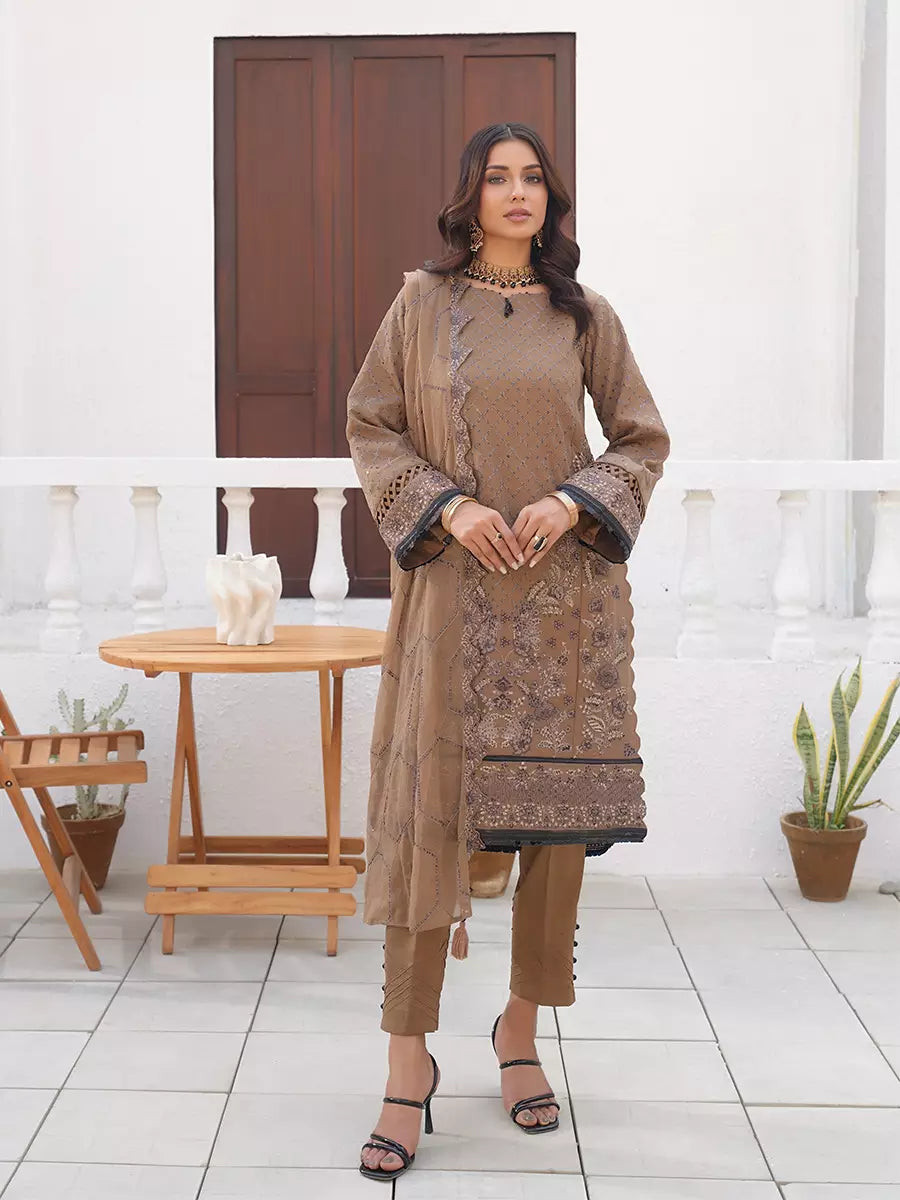 3PC Unstitched Festive Embroidered Suit (SUNW7CH099)